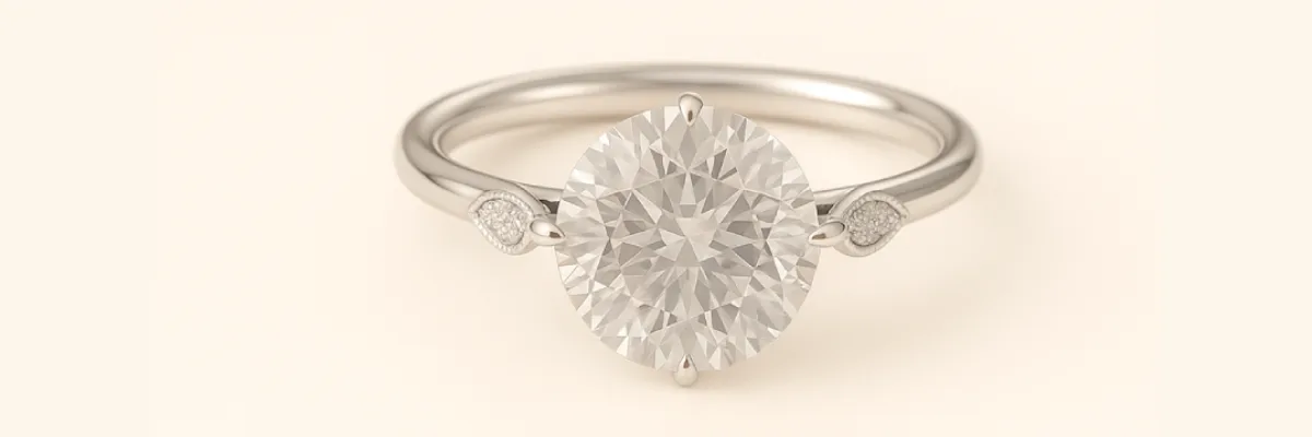 Elegant solitaire diamond engagement ring render
