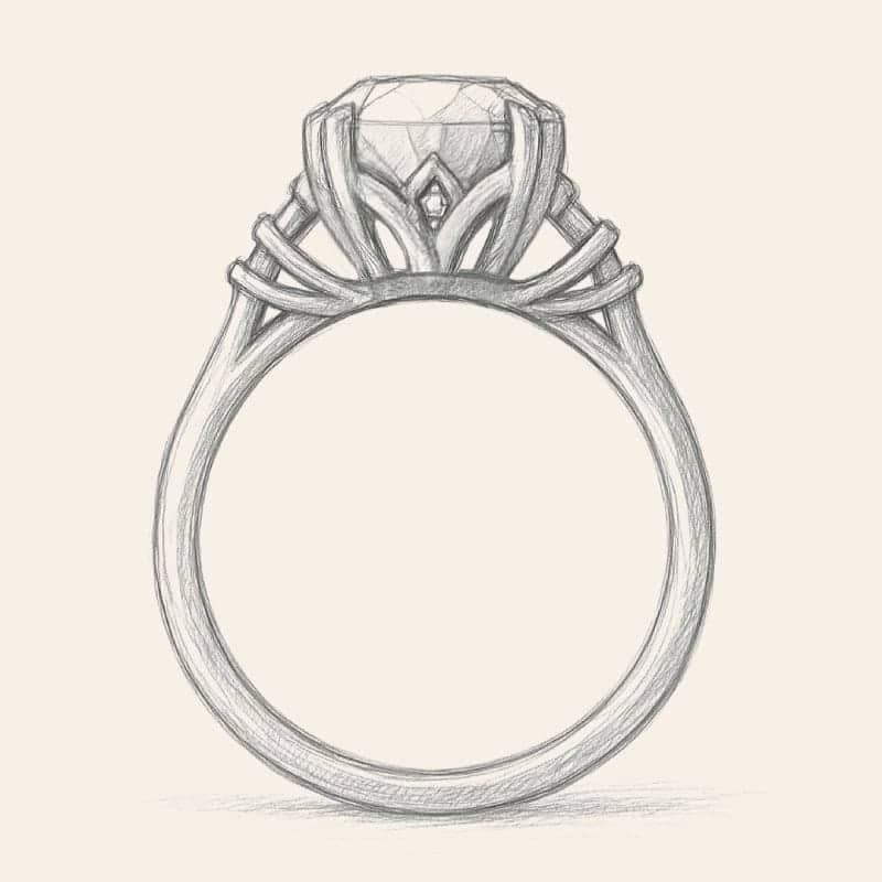 Engagement ring hand drawing