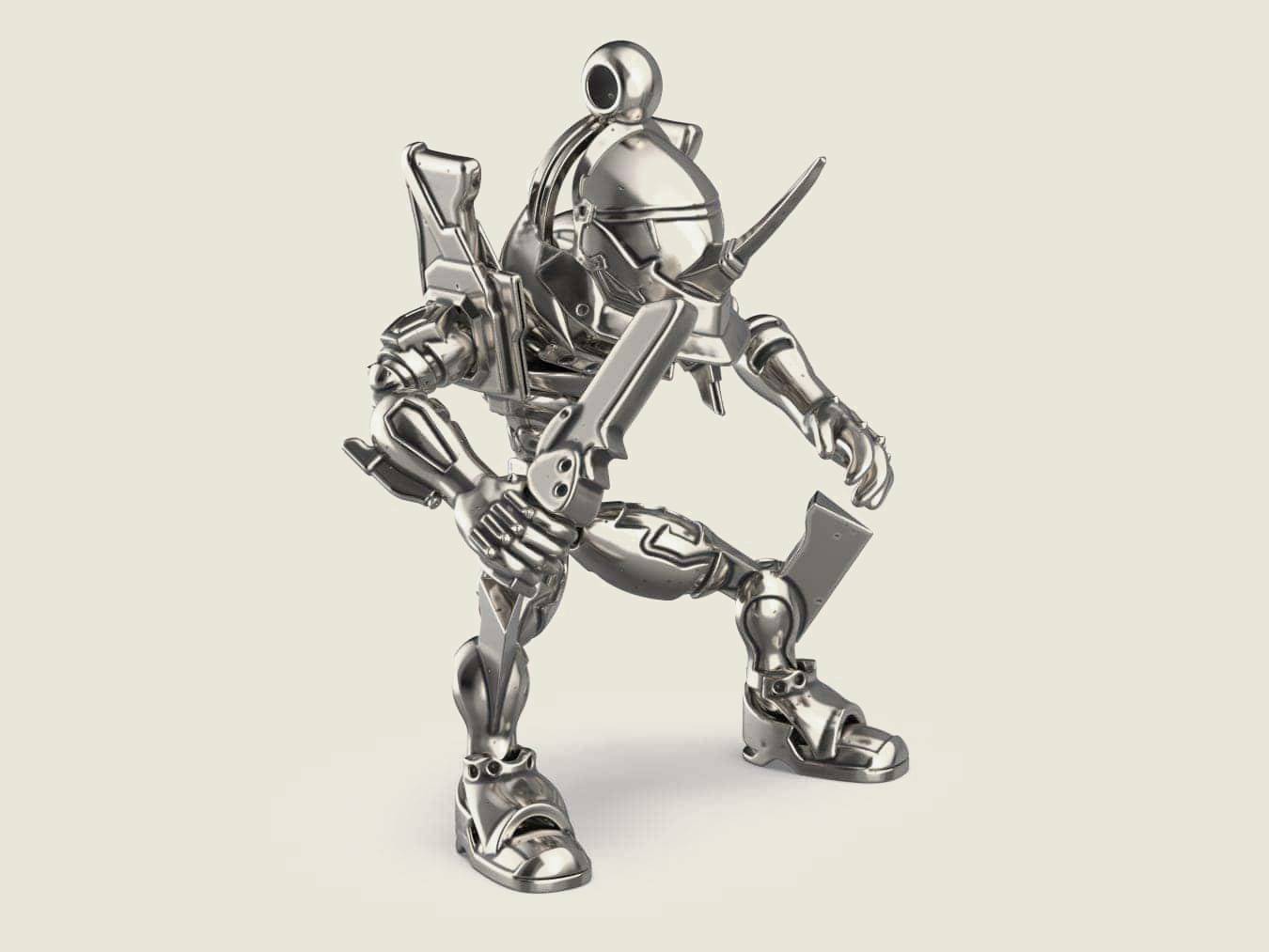 Futuristic Robot Character - 3D Model and Render