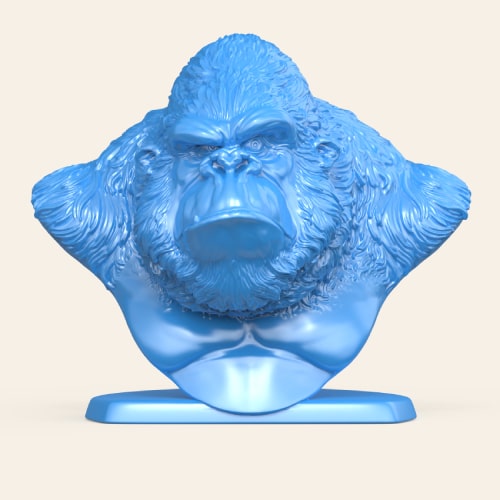 Gorilla bust digital sculpture