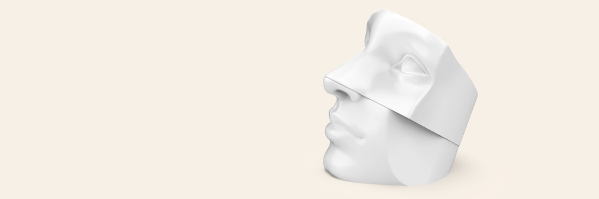 Minimalist 3D sculpted face model
