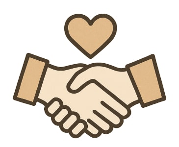 Handshake with heart illustration