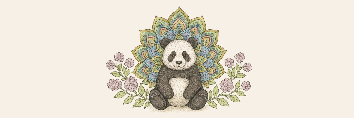 Panda mandala jewelry sketch