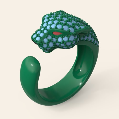 Panther head ring 3D CAD model