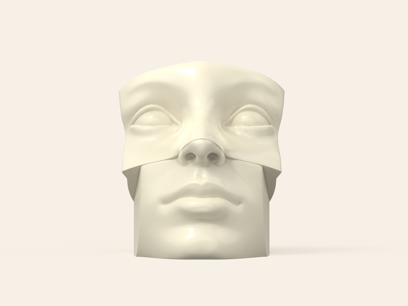 Split-Face Sculpture - 3D Digital Art