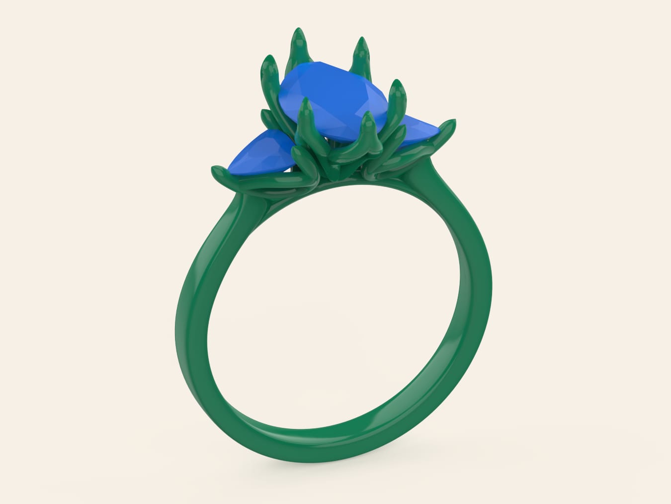 Three-Stone Oval Engagement Ring - Custom 3D Jewelry Design
