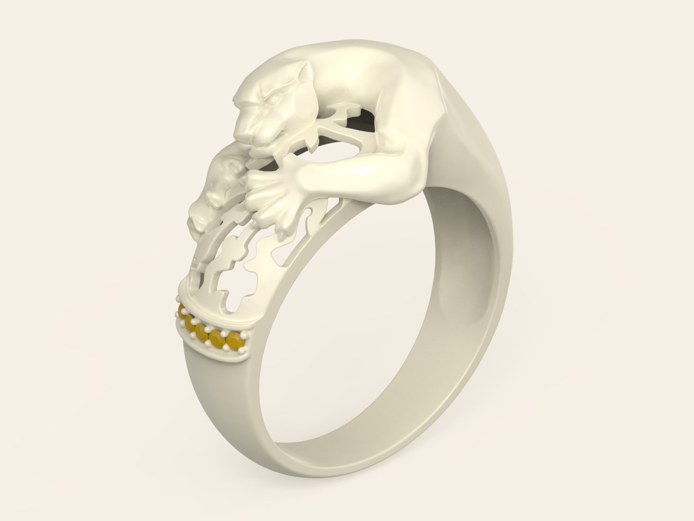 Tiger Motif Ring - 3D Custom Jewelry Design